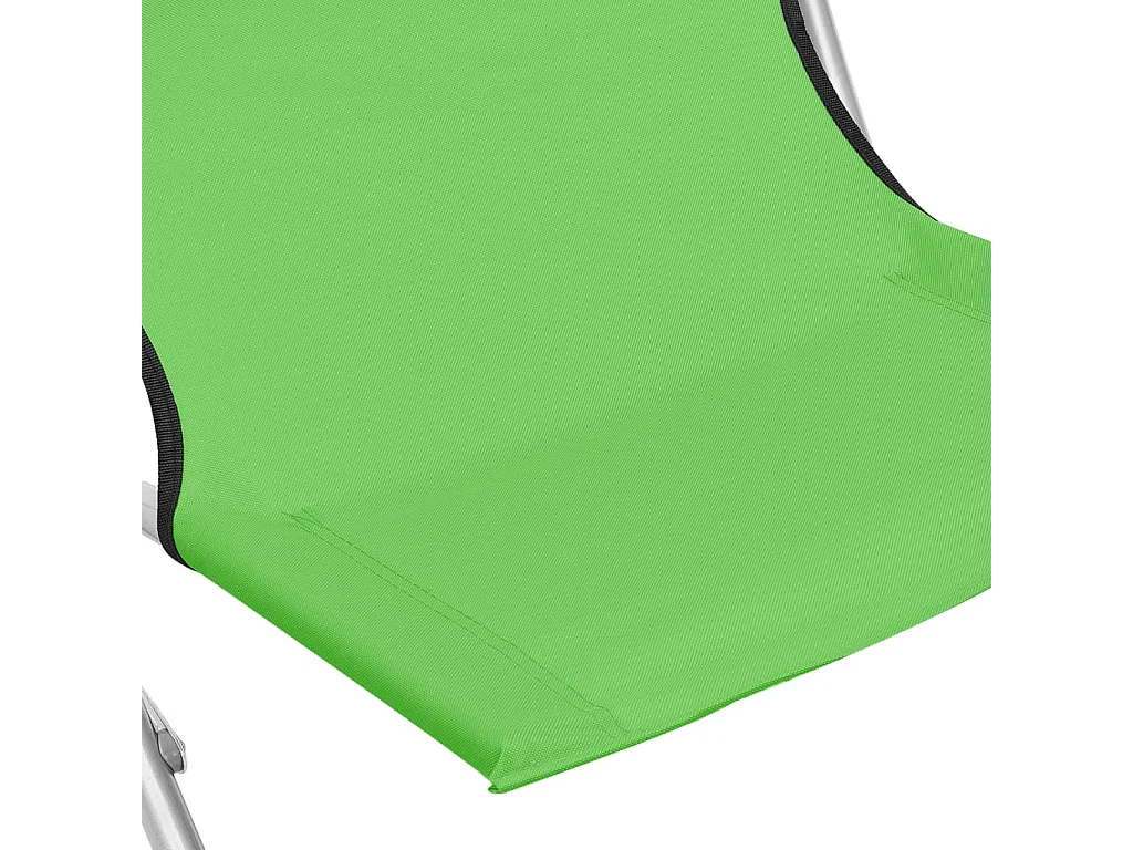 Chaises de plage pliables lot de 2 Vert Tissu
