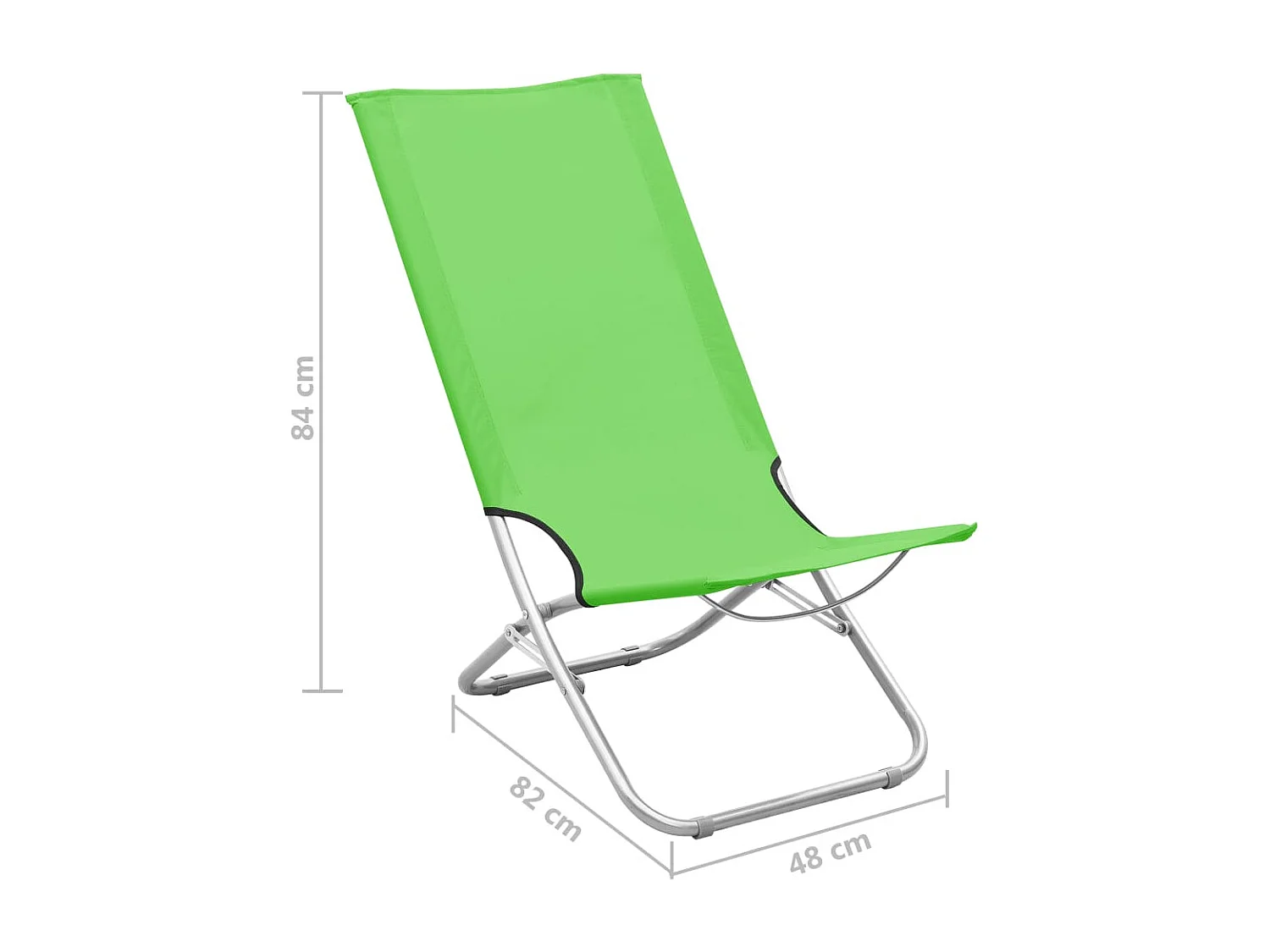 Chaises de plage pliables lot de 2 Vert Tissu