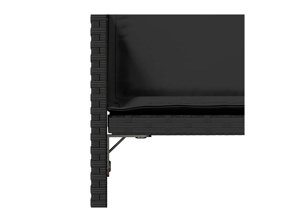 Chaises de jardin lot de 4 avec coussins noir résine tressée