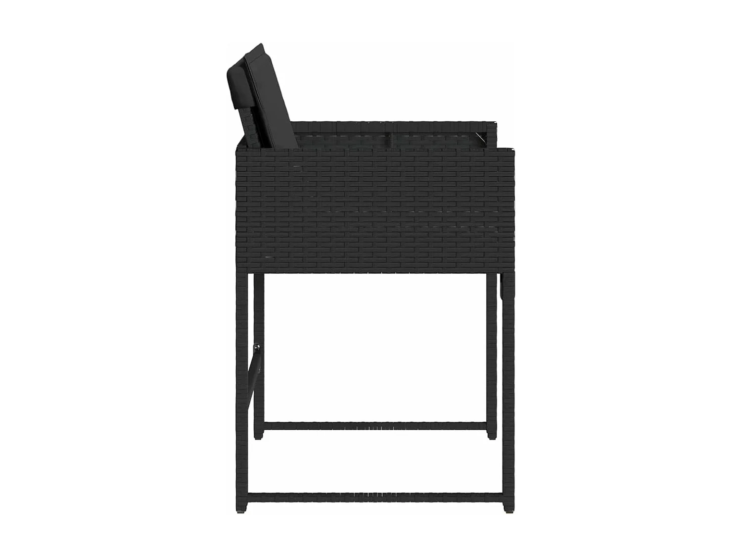 Chaises de jardin lot de 4 avec coussins noir résine tressée