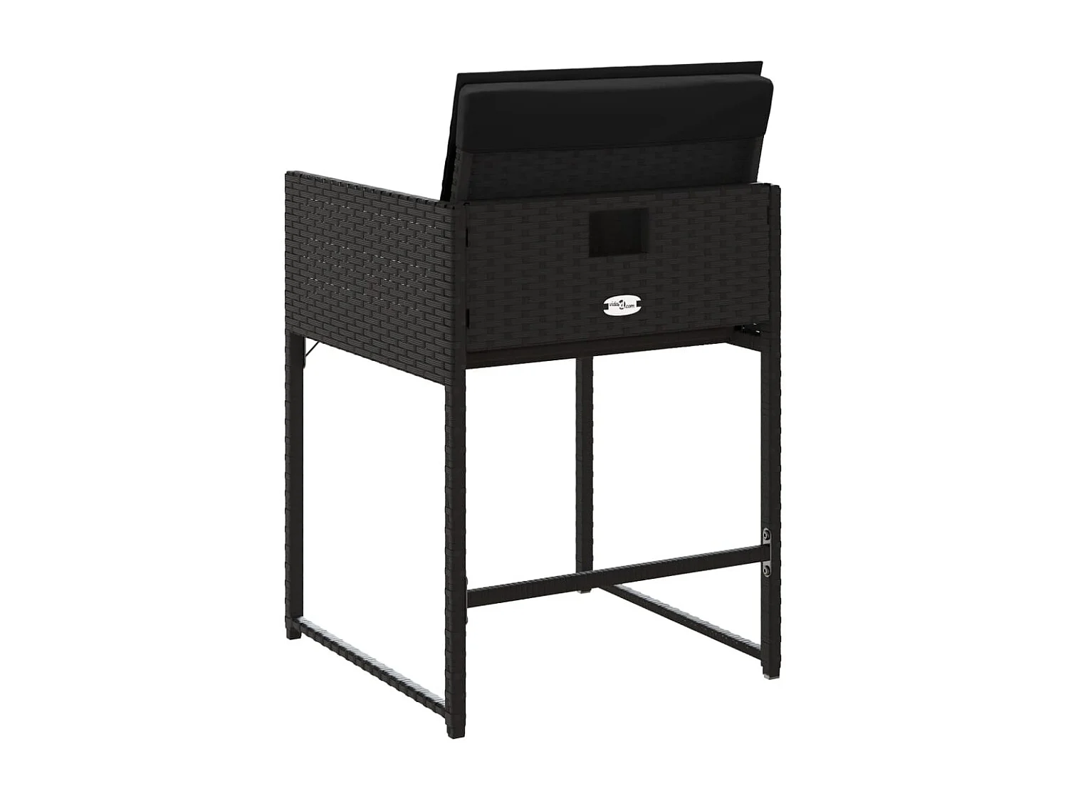 Chaises de jardin lot de 4 avec coussins noir résine tressée