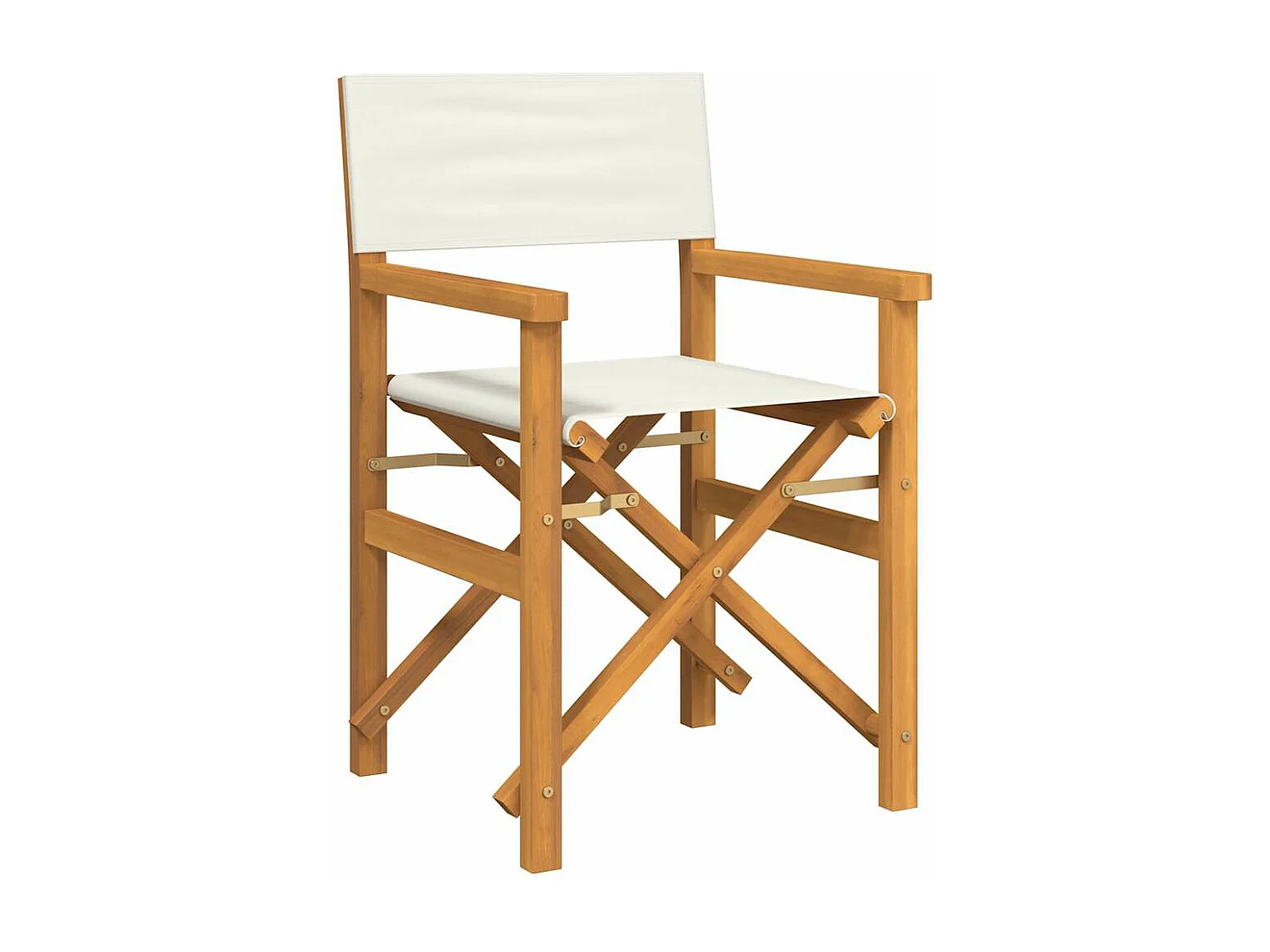 Chaise de metteur en scène pliante crème bois teck massif