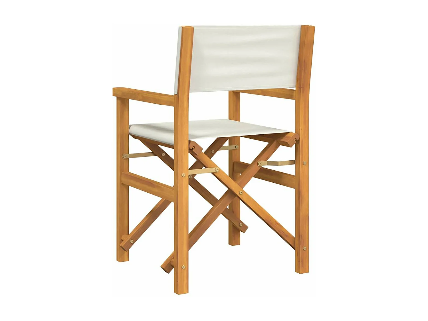 Chaise de metteur en scène pliante crème bois teck massif