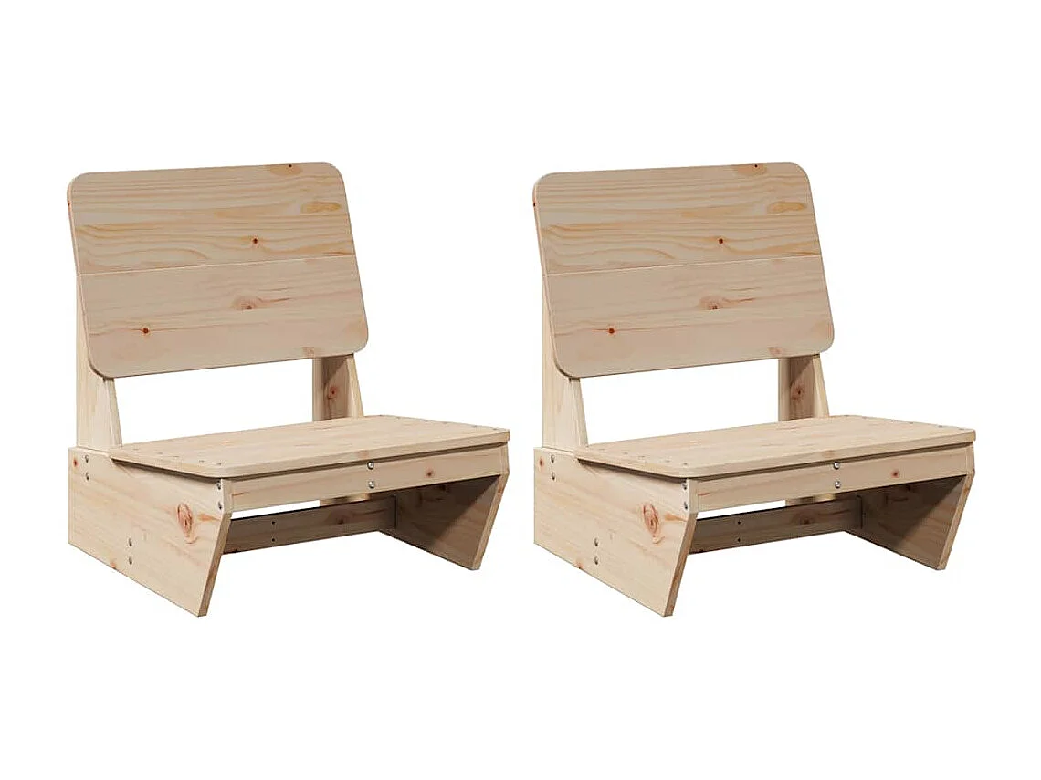 Chaises de jardin lot de 2 60x64x70,5 cm bois massif de pin