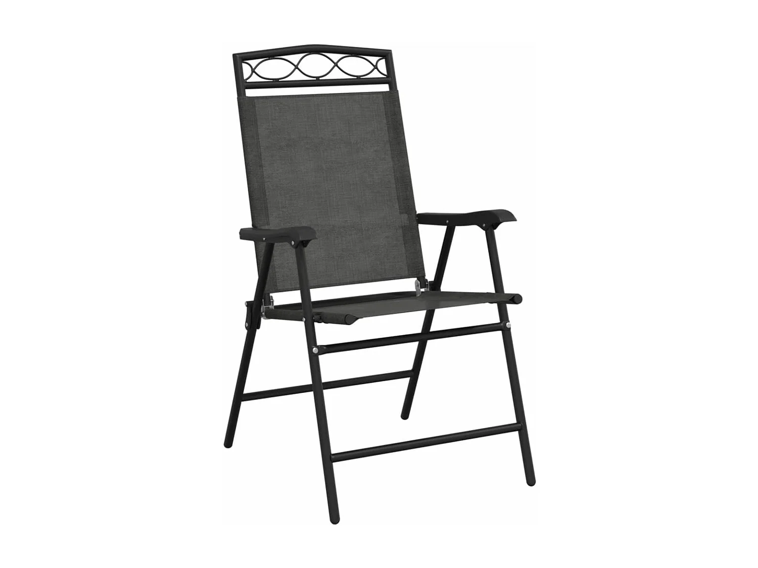 Chaises de jardin pliables lot de 4 en acier et textilène