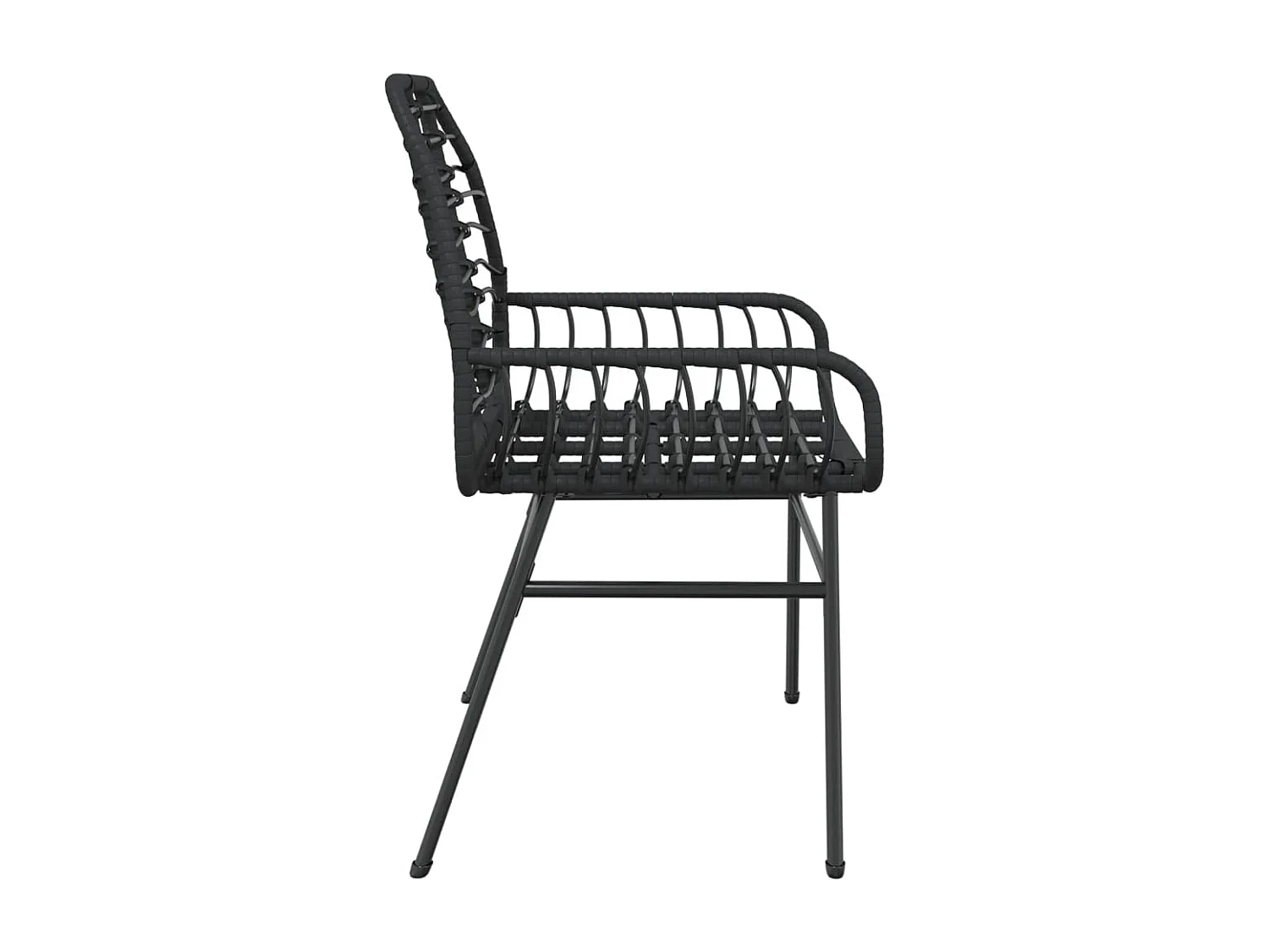 Chaises de jardin lot de 2 Noir Résine tressée