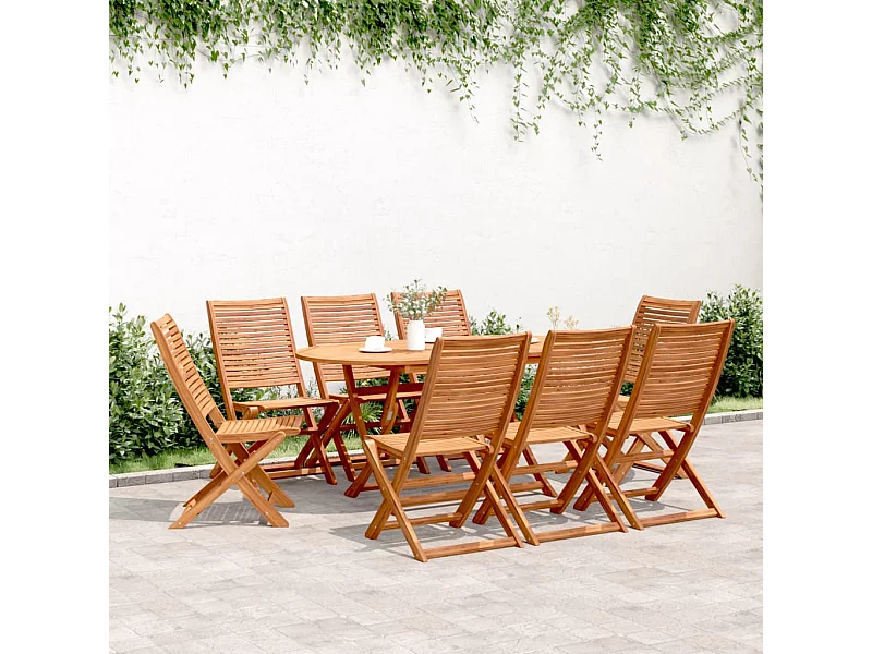 Set di 8 sedie da giardino pieghevoli 51x66x95 cm in legno di acacia