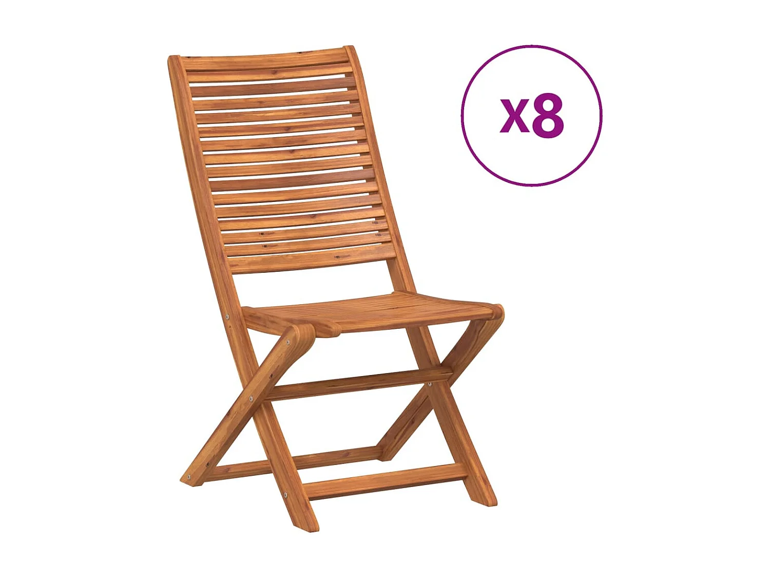 Opvouwbare tuinstoelen set van 8 51x66x95 cm acaciahout