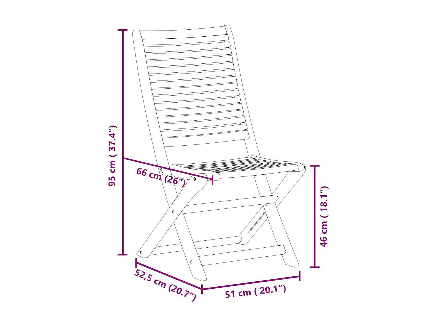 Opvouwbare tuinstoelen set van 8 51x66x95 cm acaciahout