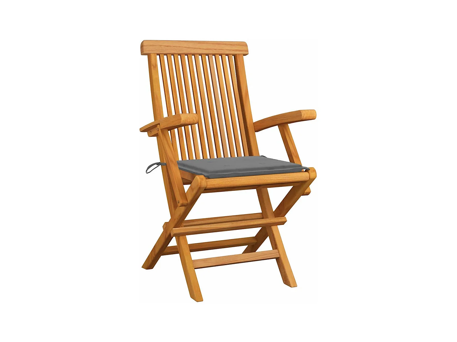 Tuinstoelen met grijze kussens set van 3 massief teakhout