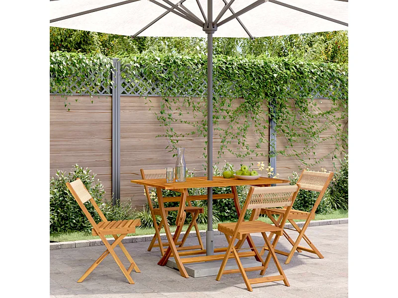 Chaises de jardin pliantes lot de 4 beige bois d'acacia massif