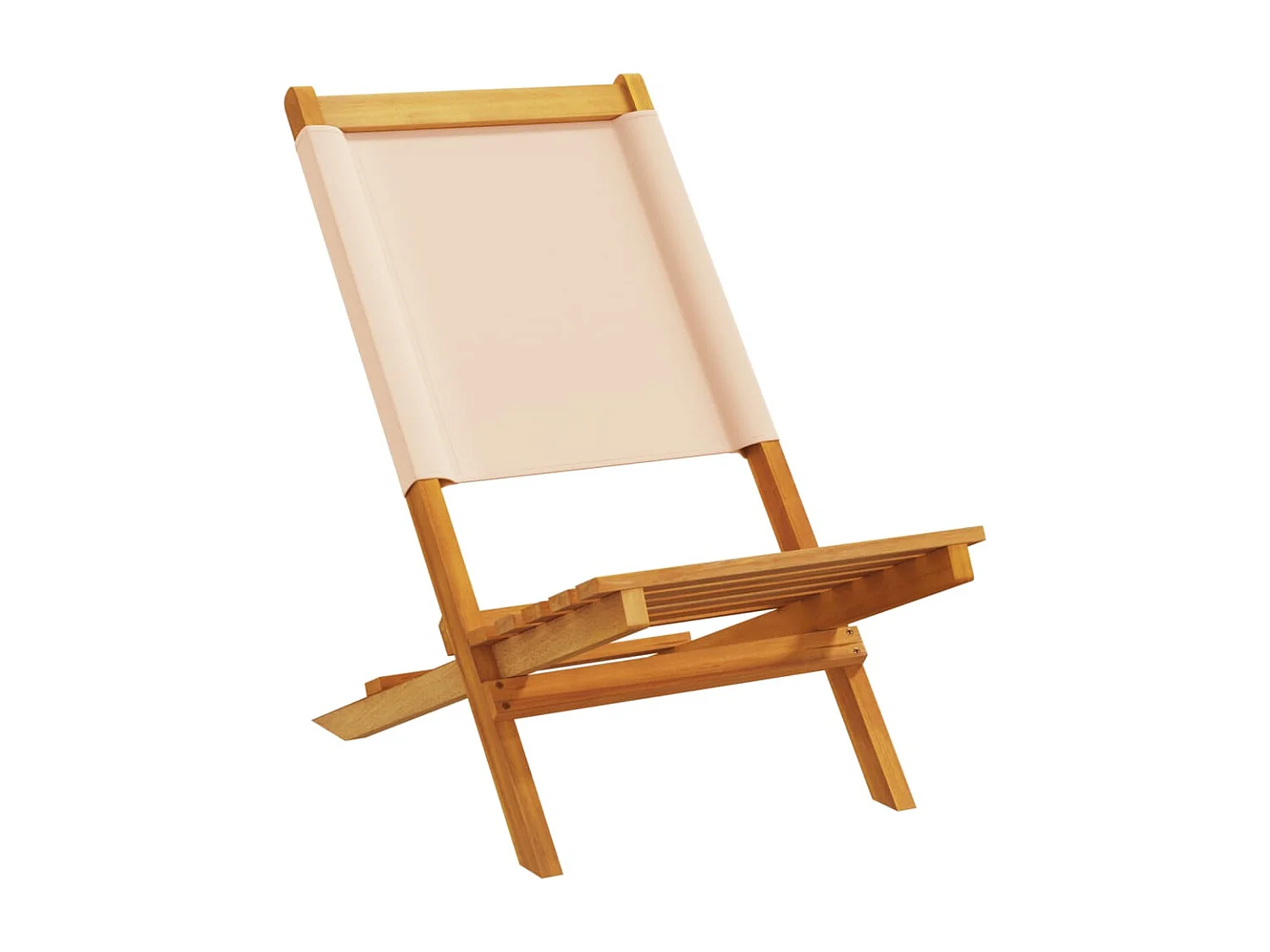 Chaises de jardin pliantes lot de 6 beige tissu et bois massif