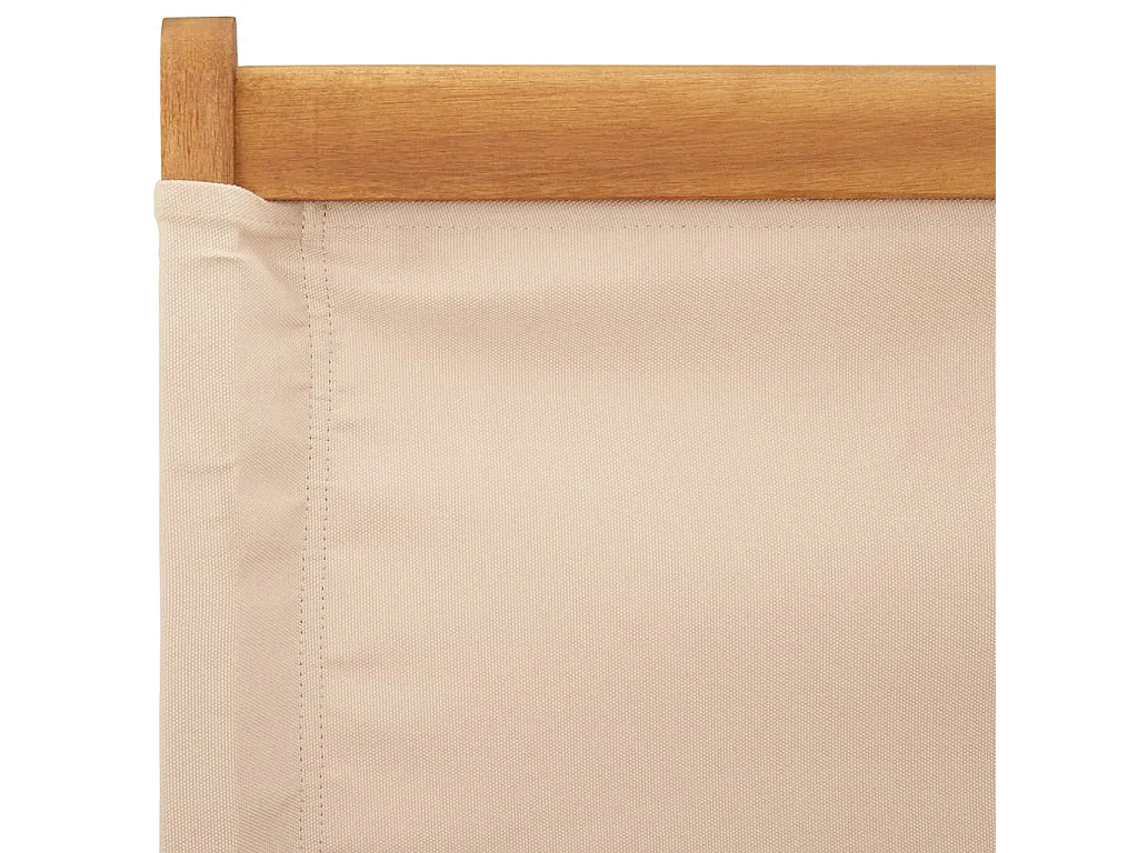 Chaises de jardin pliantes lot de 6 beige tissu et bois massif