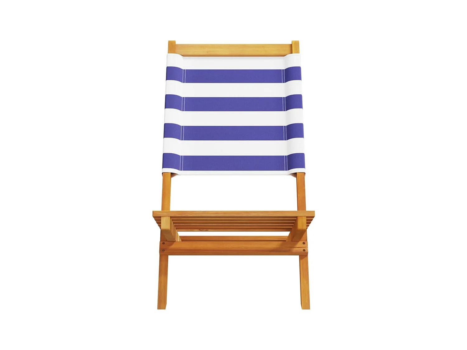 Chaises de jardin lot de 2 bleu/blanc bois acacia massif tissu