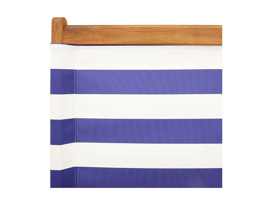 Chaises de jardin lot de 2 bleu/blanc bois acacia massif tissu