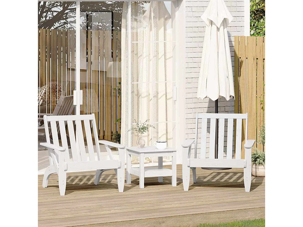Chaises de jardin adirondack lot de 2 75x77x77 cm