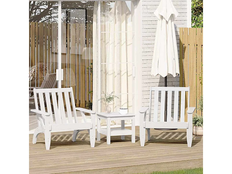 Chaises de jardin adirondack lot de 2 75x77x77 cm