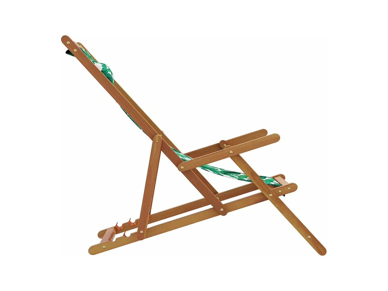 Opvouwbare strandstoel bladpatroon eucalyptushout/stof