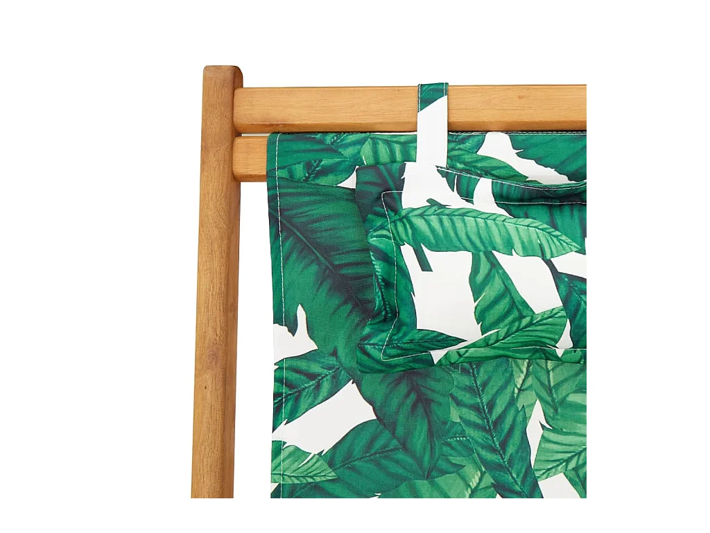 Opvouwbare strandstoel bladpatroon eucalyptushout/stof