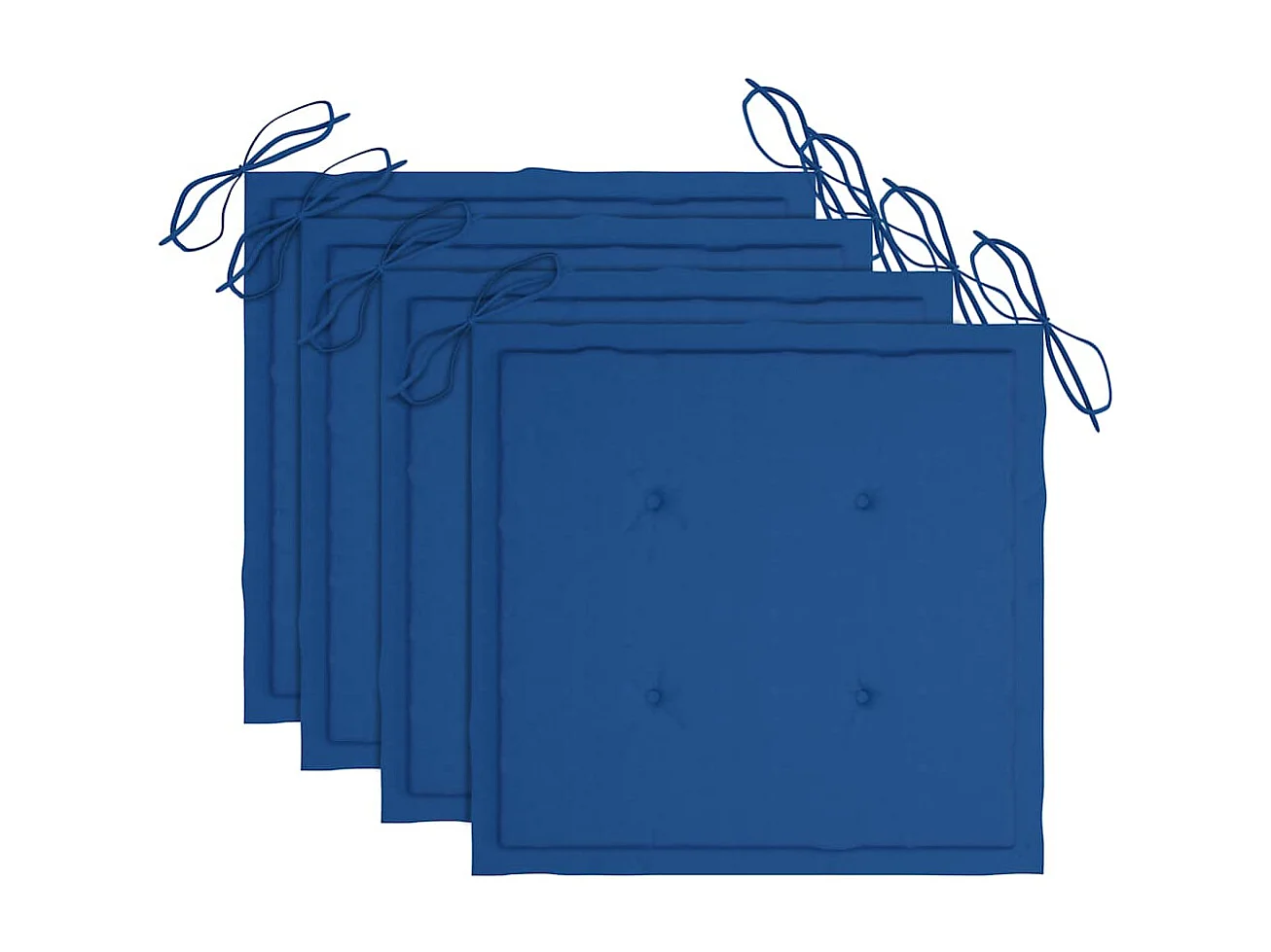 Königsblaue Gartenstühle und Kissen 4er-Set aus Teakholz