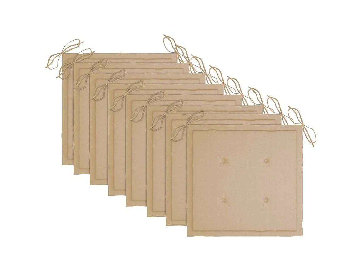 Set di 8 sedie da giardino con cuscini in legno massello di acacia