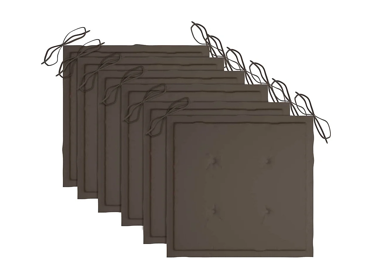 Chaises pliables de jardin lot de 6 avec coussins Bois d'acacia