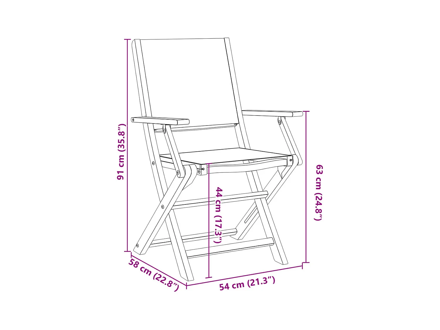 Chaises de jardin pliantes lot de 8 vert tissu et bois massif