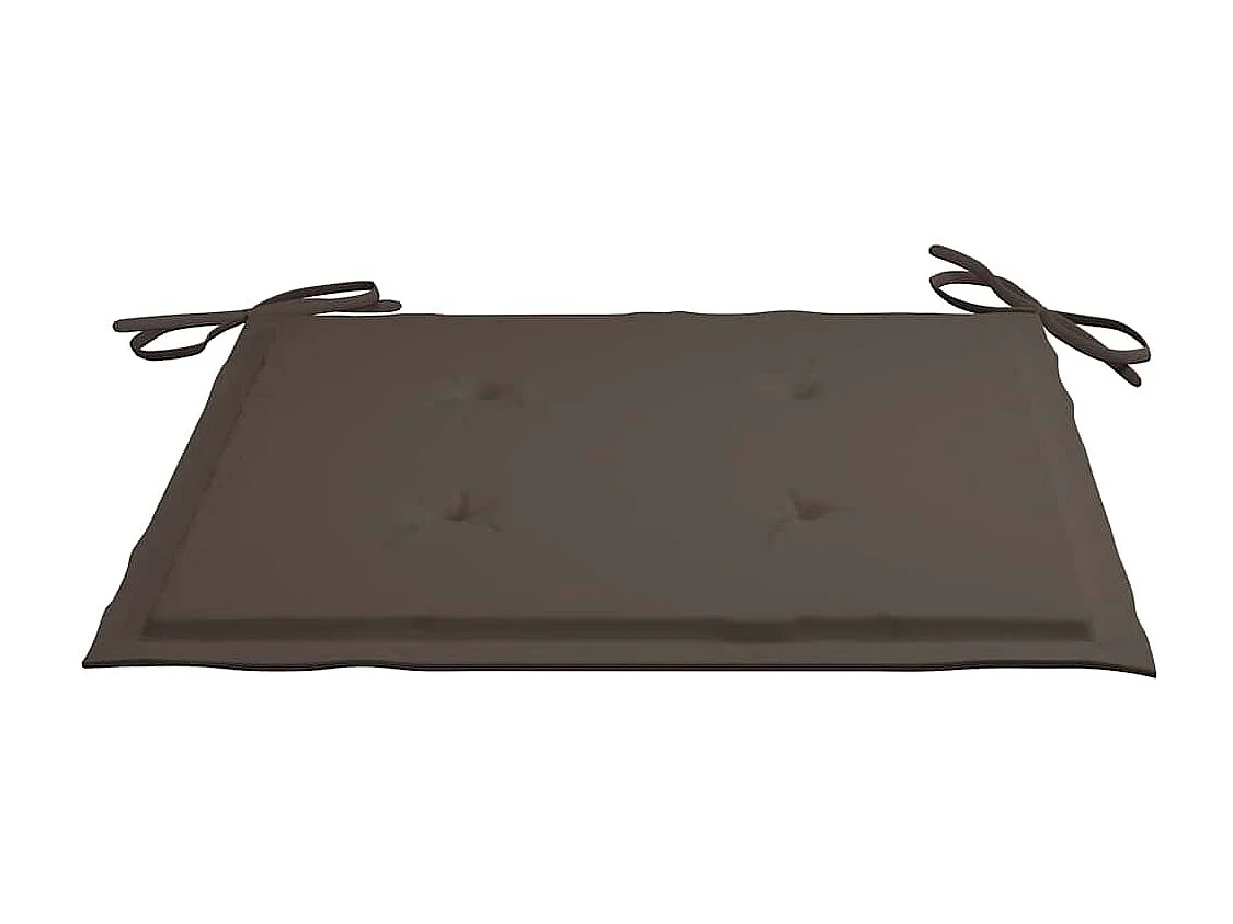 Conjunto de 4 cadeiras de jardim e almofadas taupe Madeira de teca maciça