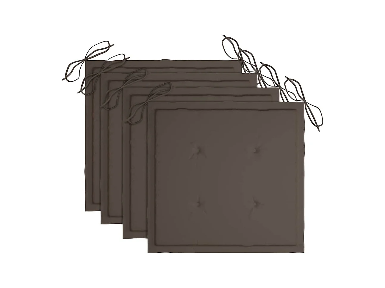 Tuinstoelen en taupe kussens set van 4 Massief teakhout