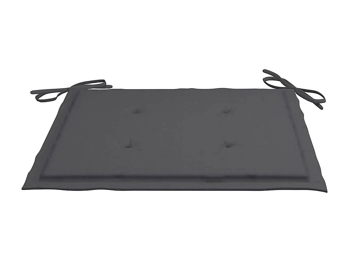 Conjunto de 2 cadeiras de jardim e almofadas antracite Madeira de teca