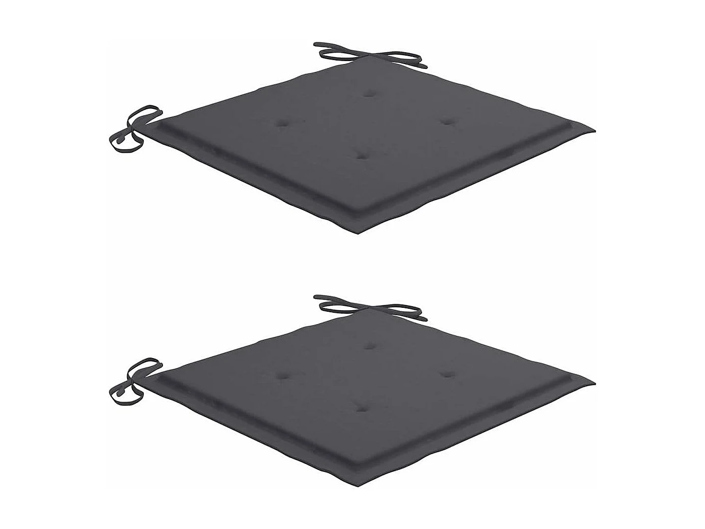 Conjunto de 2 cadeiras de jardim e almofadas antracite Madeira de teca