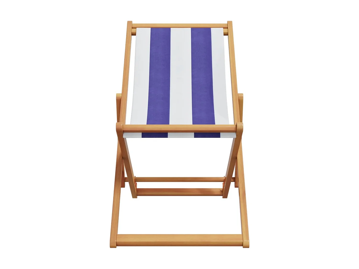 Blau-weißer Klappstrandstuhl Eukalyptusholz/Stoff