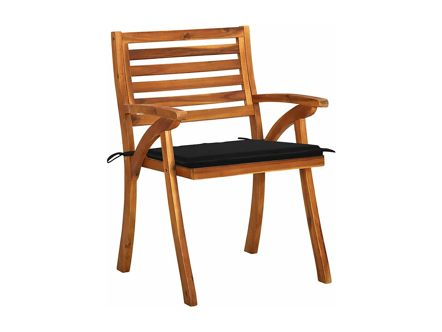 Set di 8 sedie da giardino con cuscini in legno massello di acacia