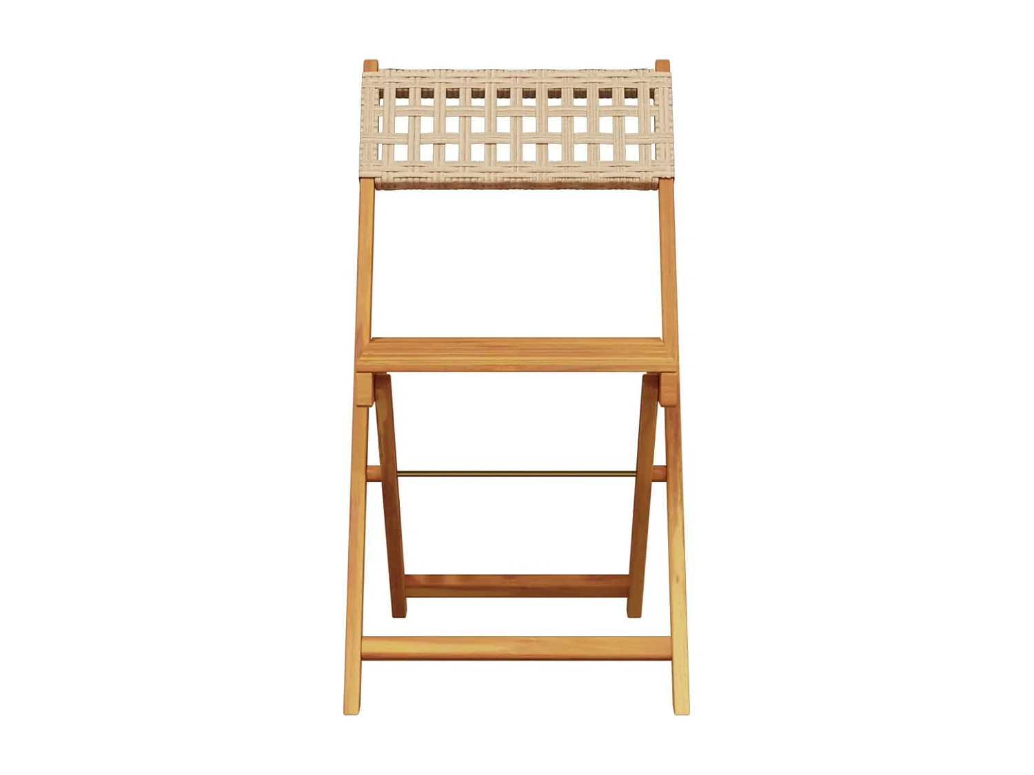 Chaises de jardin pliantes lot de 6 beige rotin et bois massif