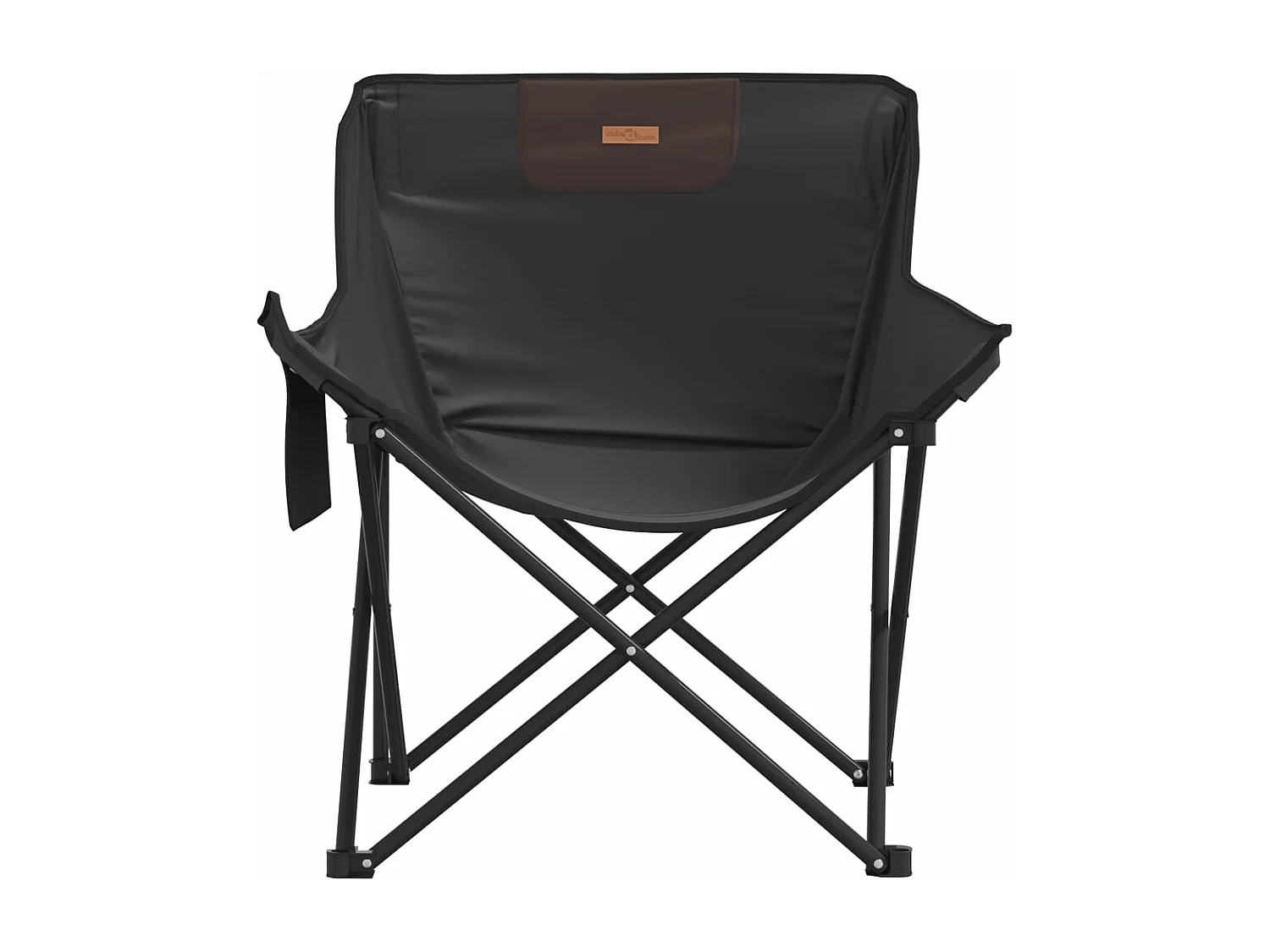 Chaise de camping avec poche pliable lot de 2 noir