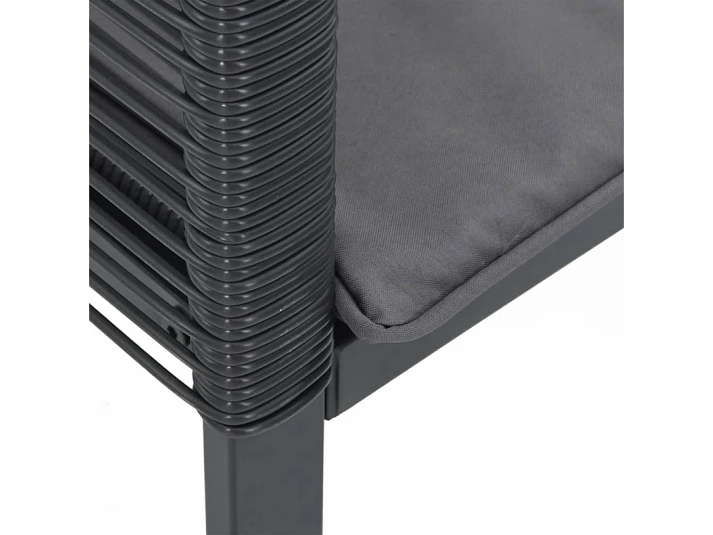 Chaises de jardin lot de 4 avec coussins noir résine tressée