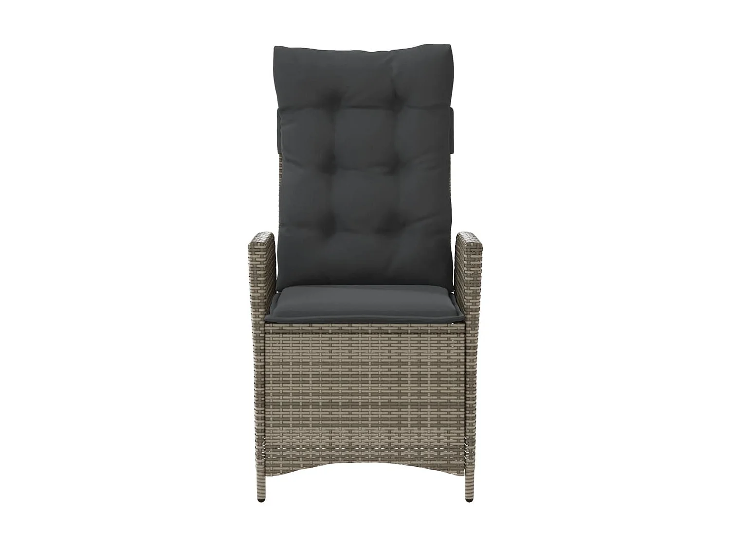 Chaise inclinable de jardin avec coussins gris résine tressée