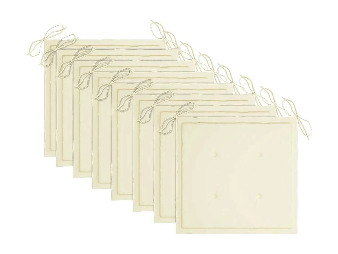 Chaises pliables d'extérieur et coussins lot de 8 Bois d'acacia