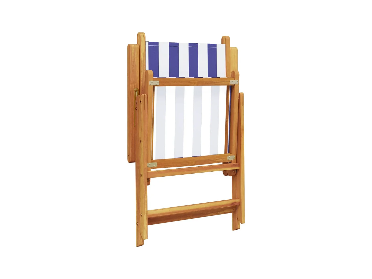 Chaises de jardin lot de 2 bleu/blanc bois acacia massif tissu