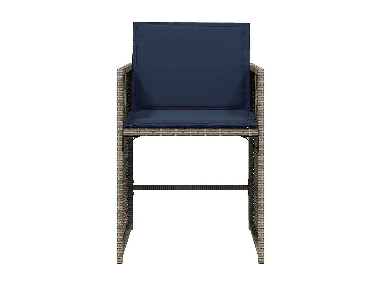 Chaises de jardin avec coussins lot de 4 gris résine tressée