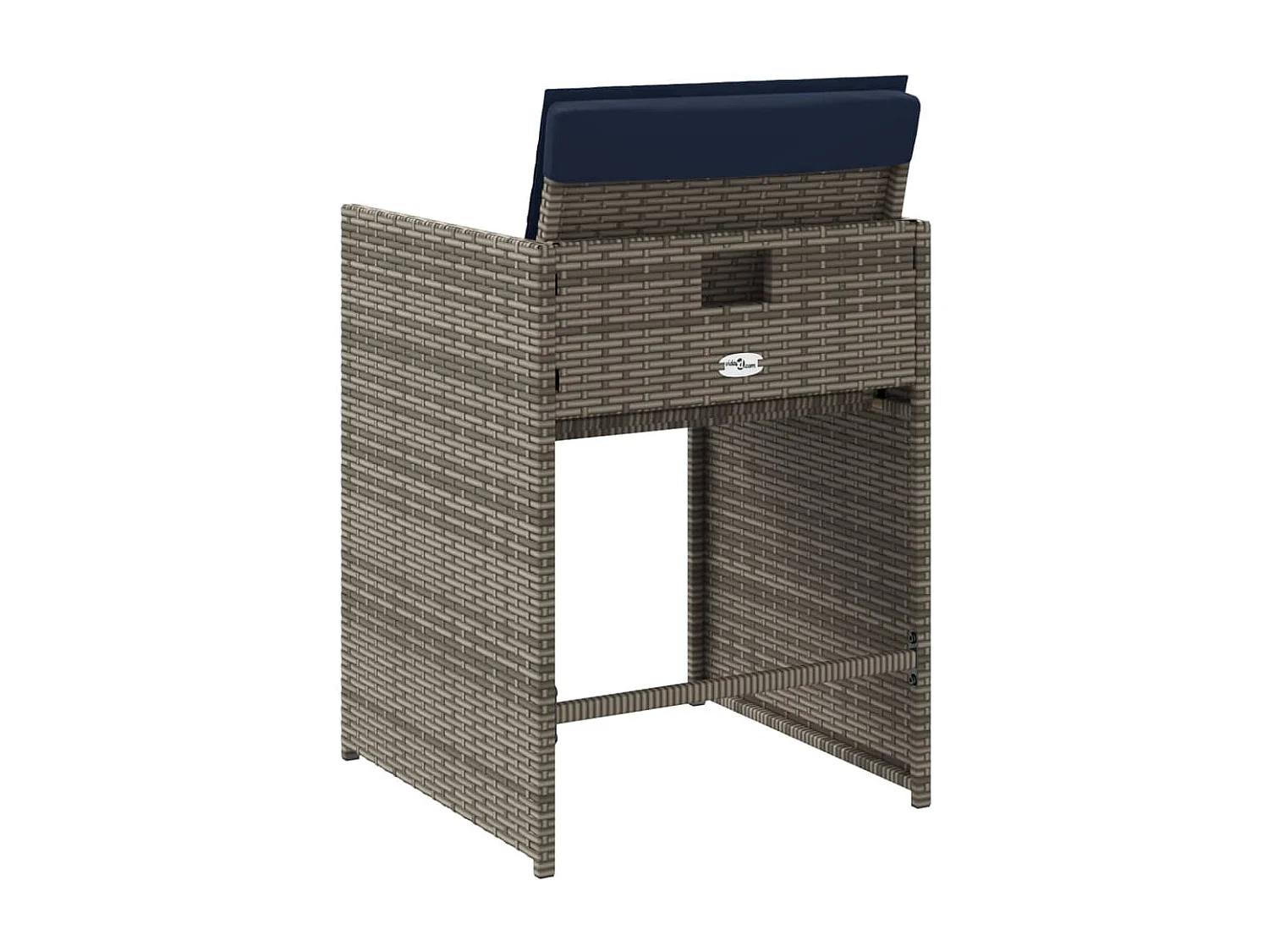 Chaises de jardin avec coussins lot de 4 gris résine tressée