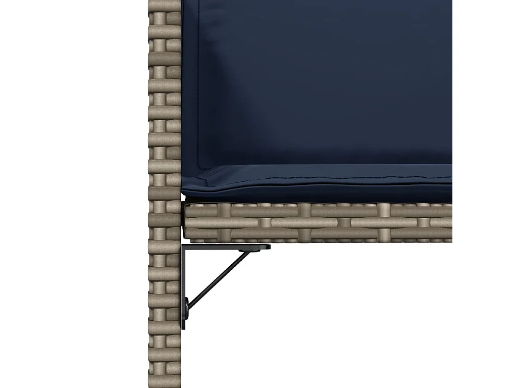 Chaises de jardin avec coussins lot de 4 gris résine tressée