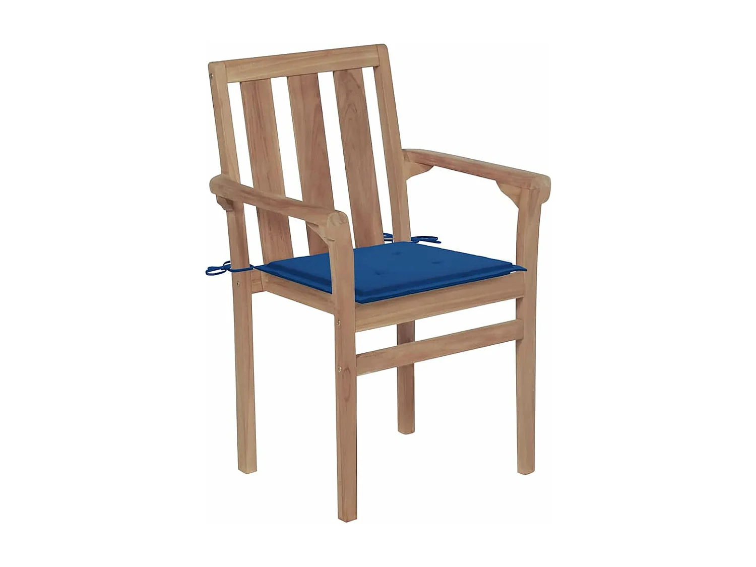 Cadeiras de jardim empilháveis com almofadas Conjunto de 6 cadeiras de teca maciça