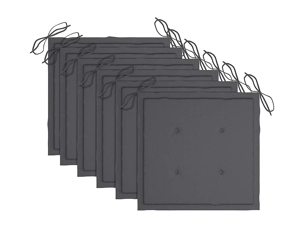 Chaises à manger d'extérieur lot de 6 et coussins Acacia massif