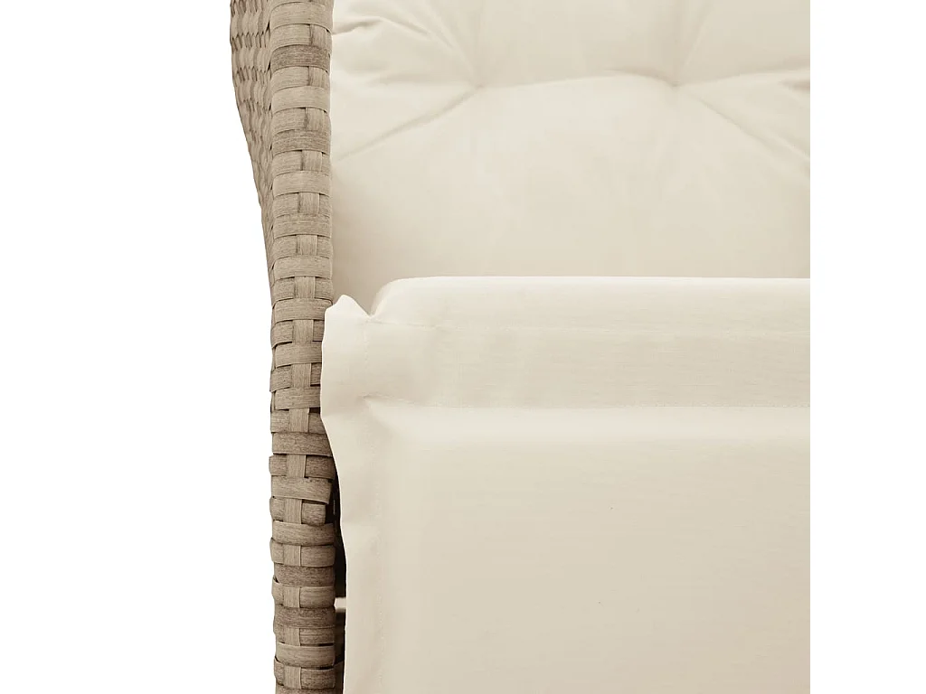 Chaise inclinable de jardin avec coussins beige résine tressée