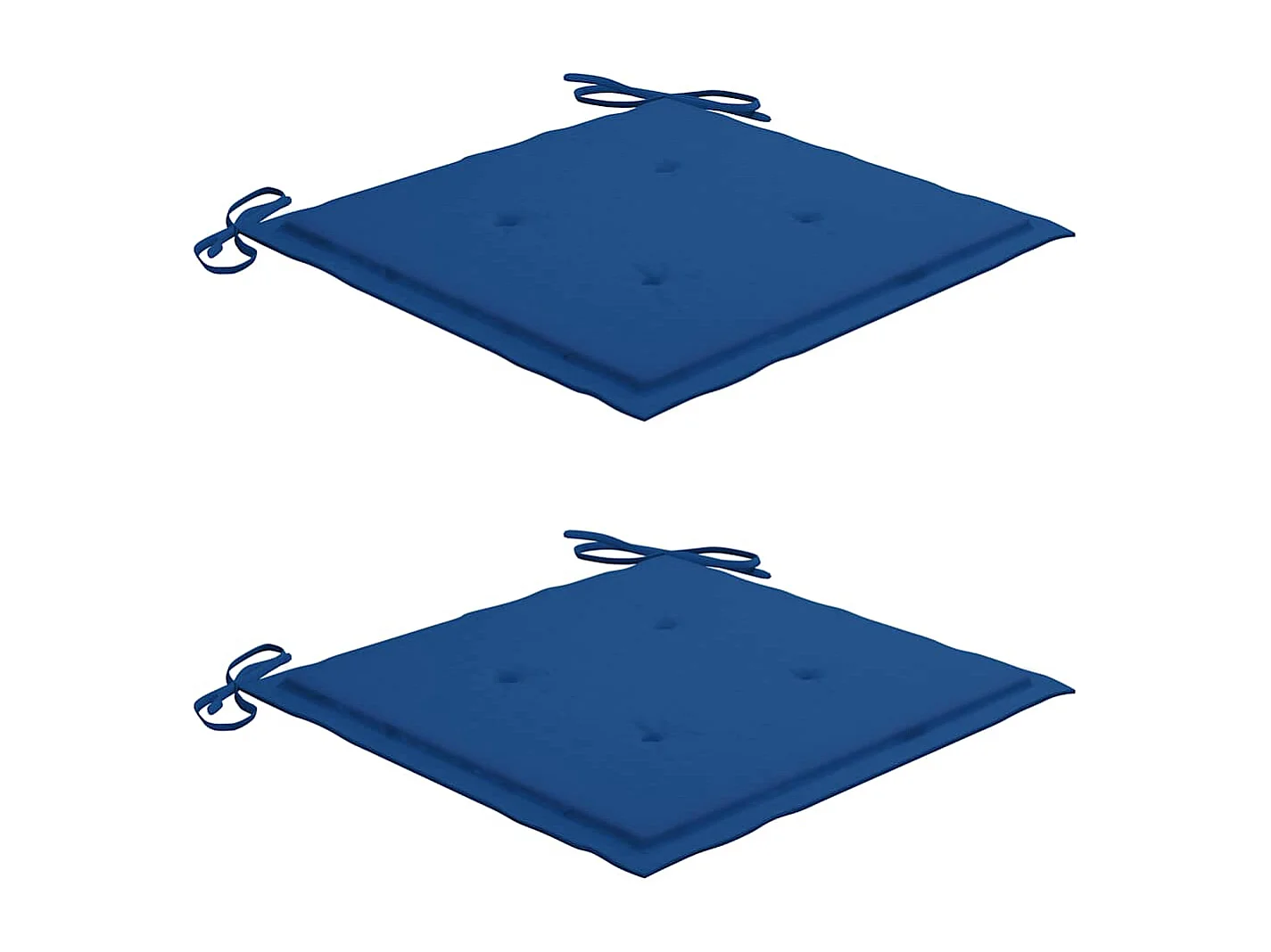Königsblaue Gartenstühle und Kissen 2er-Set aus Teakholz