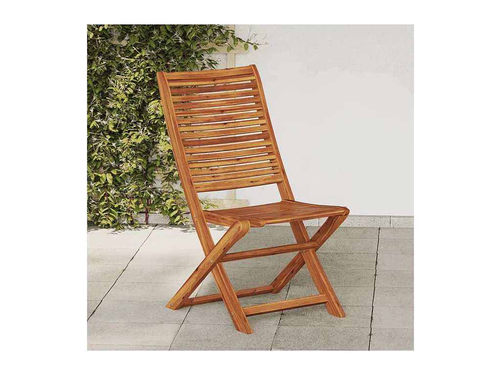 Chaises pliables de jardin lot de 4 gris bois d'acacia massif