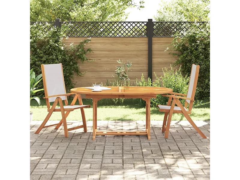 Klappbare Gartenstühle 2er-Set aus Akazienholz und Textilene