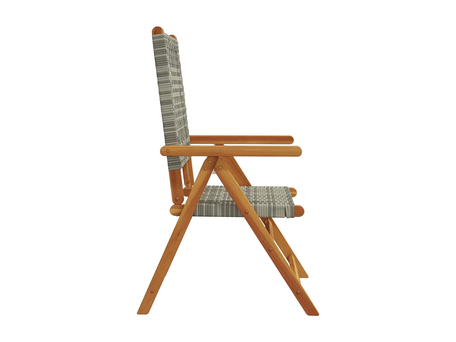 Chaises inclinables de jardin lot de 8 gris rotin bois massif