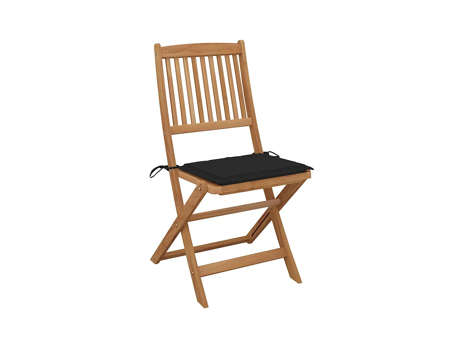 Set di 8 sedie da giardino pieghevoli con cuscini in legno di acacia